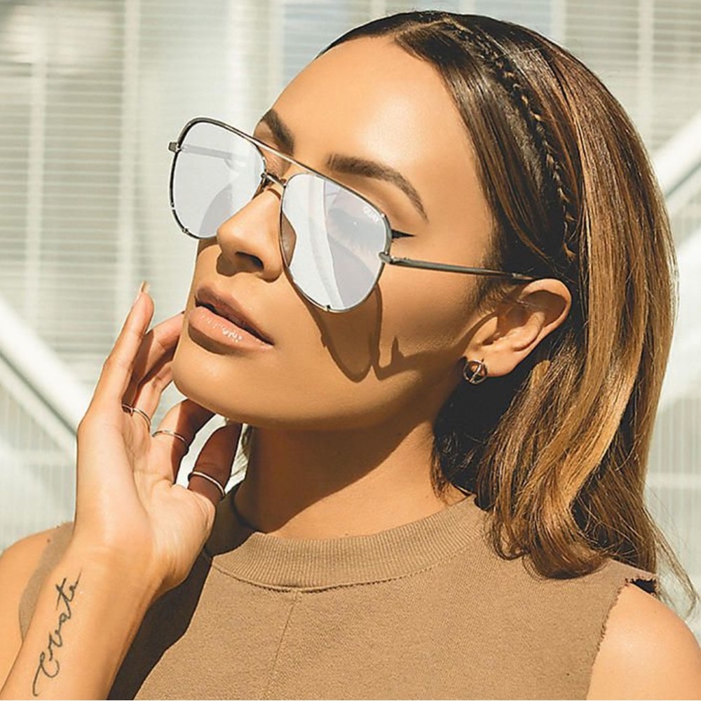 Desi x Quay High key sunglasses in silver